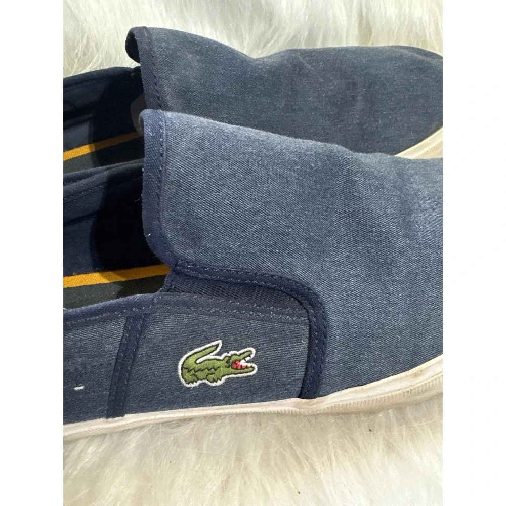 Lacoste‎ Sport Blue Denim Slip On Sneakers Casual Comfort Shoes